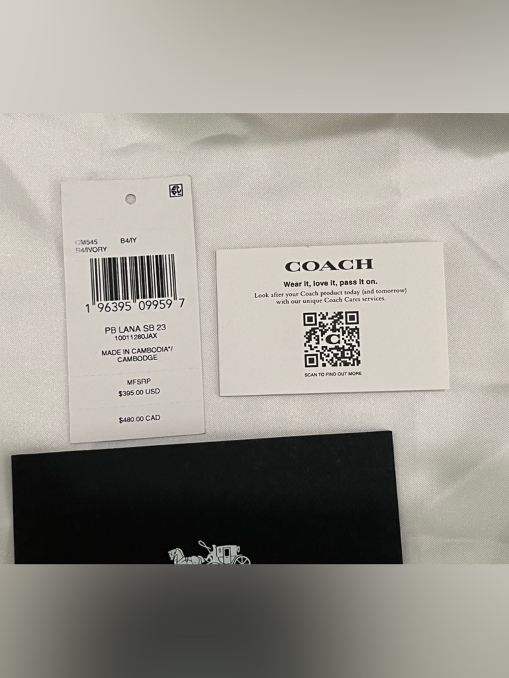 Coach Lana Shoulder Bag 23 In Ivory with Bow Accents - Picture 10 of 11